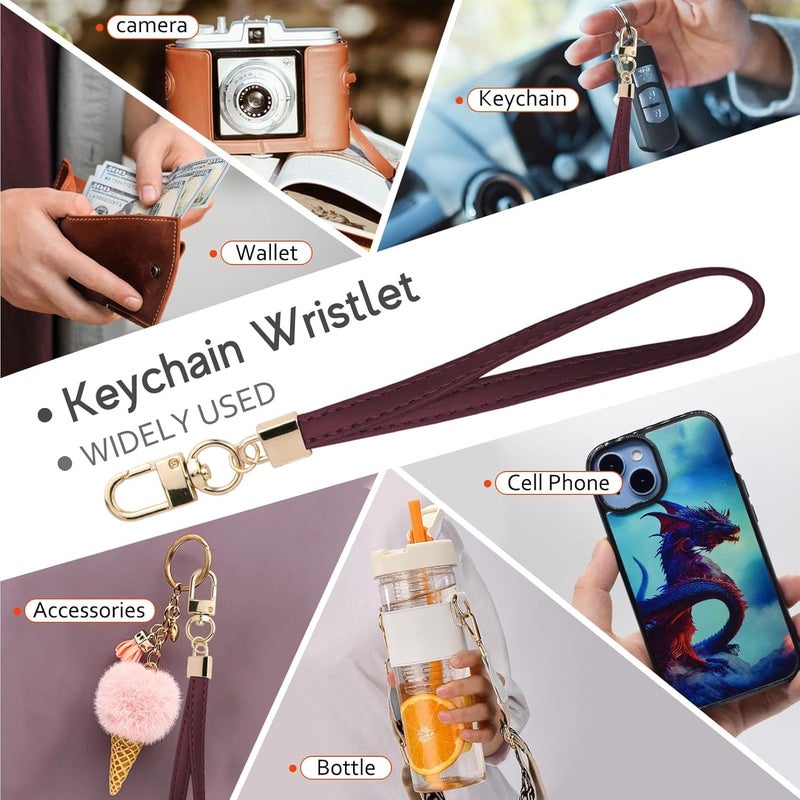 KNGITRYI Small Wristlet Wallets for Women RFID Credit Card Holder Wallet Keychain Wristlet Wallet Credit Card Wallets for Women (Wine Red) - Image 5